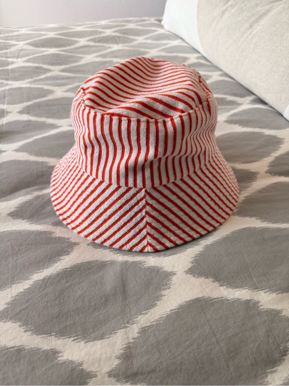 Orange and White Striped Terry cloth Bucket Hat